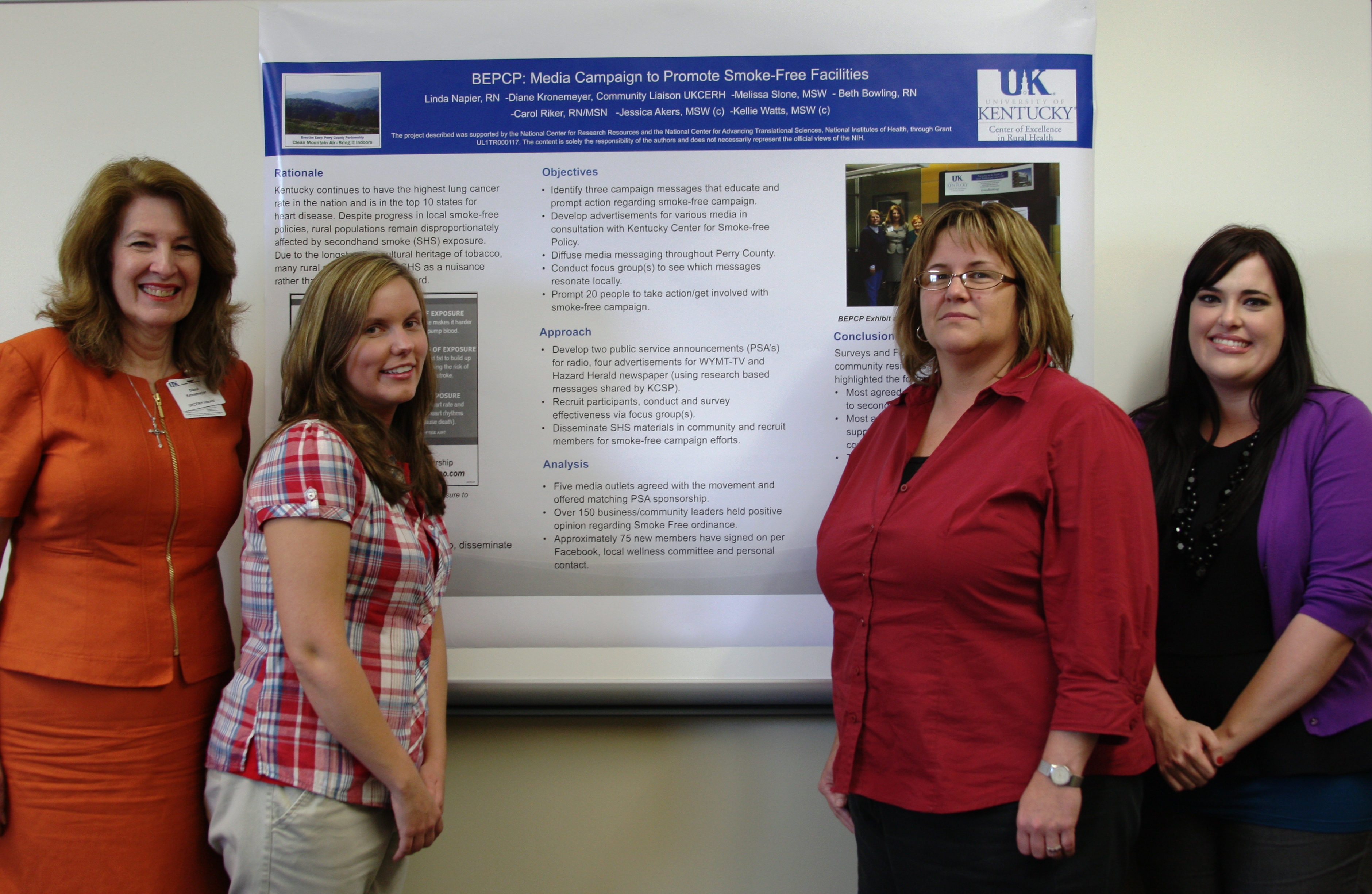 Leaders of the Breathe Easy Perry County program stand with their poster presentation at the CCTS Annual Conference